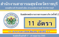 สำนักงานสาธารณสุขจังหวัดราชบุรี รับสมัครพนักงานราชการเฉพาะกิจ (ครั้งที่ 2) 11 อัตรา